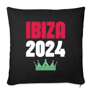 Ibiza 2024 Holidays - Sofa pillowcase 17,3'' x 17,3'' (45 x 45 cm) - black - Front