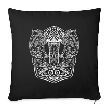 Thorshammer, Hammer von Thor, Mjölnir - Sofakissenbezug 45 x 45 cm - Schwarz - Vorne