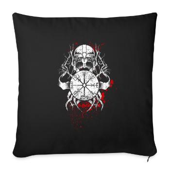 Pagan Roots, Aegishjalmur, Helm of Awe - Sofa pillowcase 17,3'' x 17,3'' (45 x 45 cm) - black - Front
