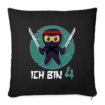I'm 4 Ninja 4th Birthday Boys 4th Birthday - Sofa pillowcase 17,3'' x 17,3'' (45 x 45 cm) - black - Front