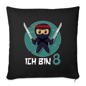 I'm 8 Ninja 8th Birthday Boys 8th Birthday - Sofa pillowcase 17,3'' x 17,3'' (45 x 45 cm) - black - Front