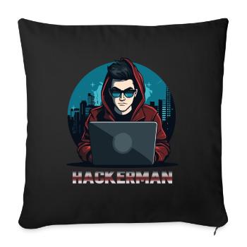 Cool Hacker Codage Spécialiste de l’informatique Hackerman - Housse de coussin décorative 45 x 45 cm - noir - Devant