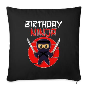 Birthday Ninja Birthday Boy Ninja - Sofa pillowcase 17,3'' x 17,3'' (45 x 45 cm) - black - Front