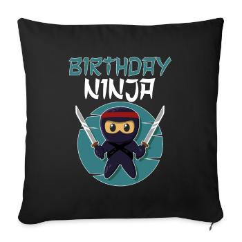 Birthday Ninja Birthday Boy Ninja - Sofa pillowcase 17,3'' x 17,3'' (45 x 45 cm) - black - Front