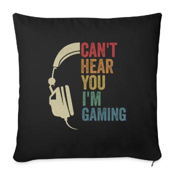 Zocker Gamer ne t’entend pas, je joue - Housse de coussin décorative 45 x 45 cm - noir - Devant
