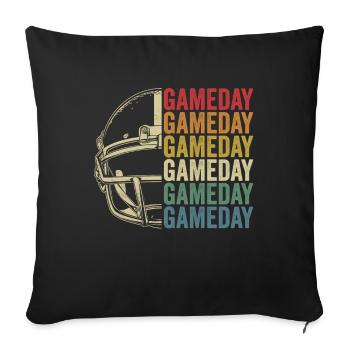 Retro Football Gameday American Football - Sofa pillowcase 17,3'' x 17,3'' (45 x 45 cm) - black - Front