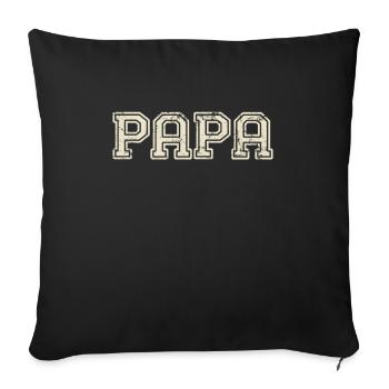 Papa Papa Rétro Papa Vintage - Housse de coussin décorative 45 x 45 cm - noir - Devant