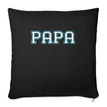 Papa fier Papa sportif - Housse de coussin décorative 45 x 45 cm - noir - Devant