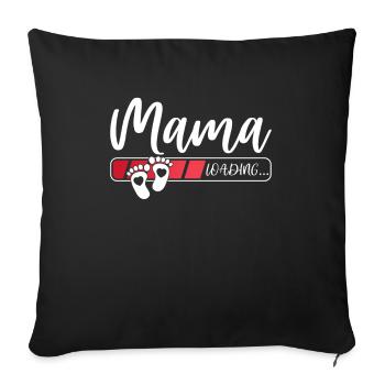 Bientôt Maman Grossesse Femme enceinte Maman Chargement - Housse de coussin décorative 45 x 45 cm - noir - Devant