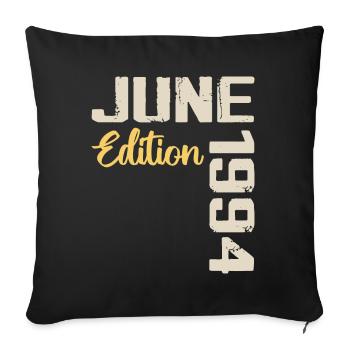 Né(e) en Juin 1994 Cadeau Juin 1994 Anniversaire - Housse de coussin décorative 45 x 45 cm - noir - Devant