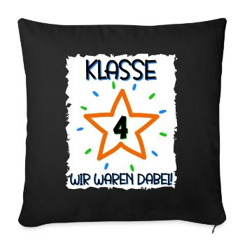 4e année Nous étions là Remise des diplômes 4e année - Housse de coussin décorative 45 x 45 cm - noir - Devant