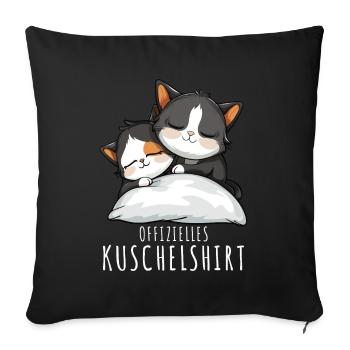 Cats Nightgown Official Cuddly Shirt Cats - Sofa pillowcase 17,3'' x 17,3'' (45 x 45 cm) - black - Front