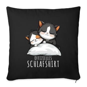 Cats Nightgown Official Sleep Shirt Cats - Sofa pillowcase 17,3'' x 17,3'' (45 x 45 cm) - black - Front