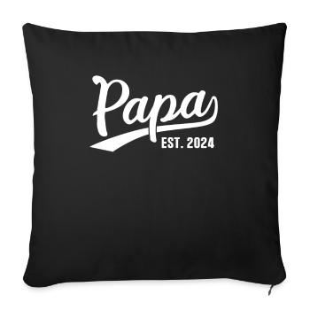 Papa Est 2024 Retro Papa 2024 - Sofa pillowcase 17,3'' x 17,3'' (45 x 45 cm) - black - Front