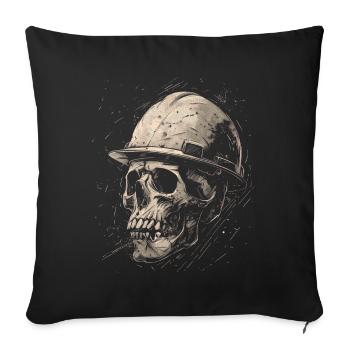 Skull Construction Worker - Sofa pillowcase 17,3'' x 17,3'' (45 x 45 cm) - black - Front
