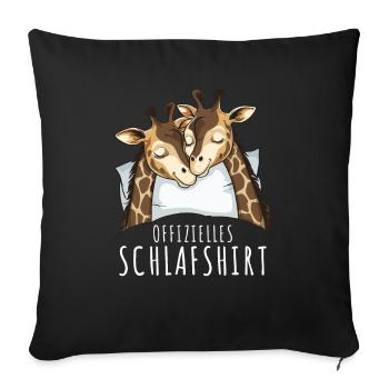 Giraffe Nightgown Official Giraffe Sleep Shirt - Sofa pillowcase 17,3'' x 17,3'' (45 x 45 cm) - black - Front
