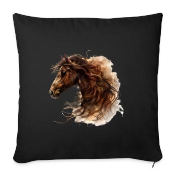 Majestic horse galloping - Sofa pillowcase 17,3'' x 17,3'' (45 x 45 cm) - black - Front