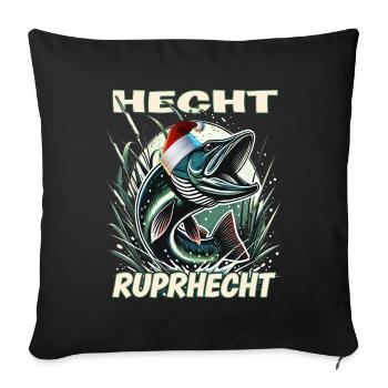 Brochet Brochet Poisson de Noël - Housse de coussin décorative 45 x 45 cm - noir - Devant