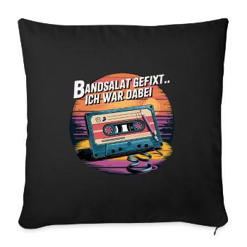 Salade de ruban fixe.. J’y étais Cassettes Vintage - Housse de coussin décorative 45 x 45 cm - noir - Devant