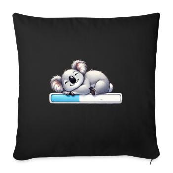 Cute sleeping koala with loading bar - Sofa pillowcase 17,3'' x 17,3'' (45 x 45 cm) - black - Front