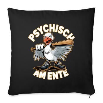 Psychically on the duck humorous duck joke - Sofa pillowcase 17,3'' x 17,3'' (45 x 45 cm) - black - Front