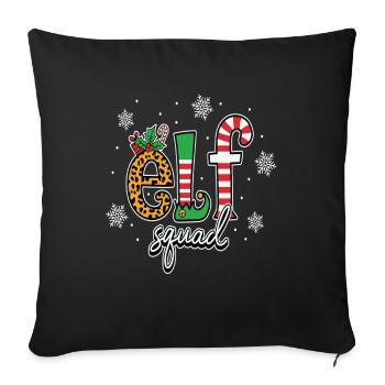Christmas Elf Squad Fun for the Holidays - Sofa pillowcase 17,3'' x 17,3'' (45 x 45 cm) - black - Front