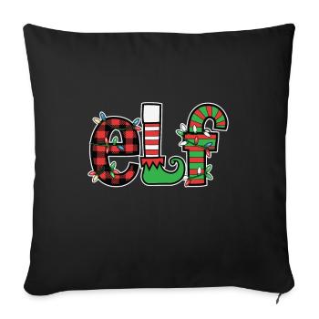 Christmas Elf Christmas Decoration - Sofa pillowcase 17,3'' x 17,3'' (45 x 45 cm) - black - Front