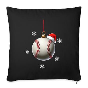 FROHE WEIHNACHTEN BASEBALL - Sofakissenbezug 45 x 45 cm - Schwarz - Vorne