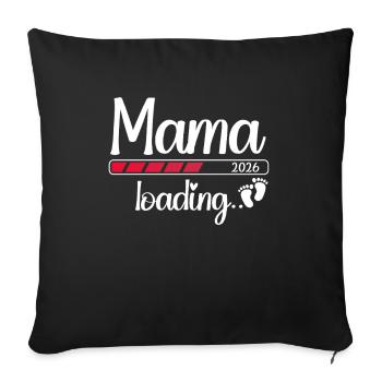 Mama 2026 Loading Werdende Mama 2026 - Sofakissenbezug 45 x 45 cm - Schwarz - Vorne