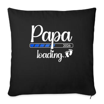 Papa 2026 Loading Werdender Papa 2026 - Sofakissenbezug 45 x 45 cm - Schwarz - Vorne