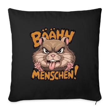 Bääh Menschen Lustiger Hamster - Sofakissenbezug 45 x 45 cm - Schwarz - Vorne