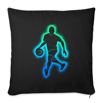 Basketballspieler Basketballer Jungen Basketball - Sofakissenbezug 45 x 45 cm - Schwarz - Vorne