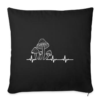Mushroom Vintage Mushroom Picking Morel Hunter - Sofa pillowcase 17,3'' x 17,3'' (45 x 45 cm) - black - Front