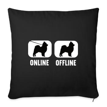 En ligne hors ligne Poméranie Spitz Spitz Amoureux - Housse de coussin décorative 45 x 45 cm - noir - Devant