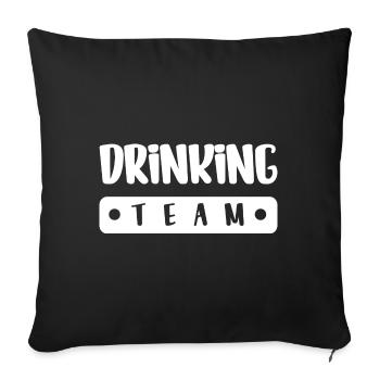 Équipe de consommation d’alcool - Housse de coussin décorative 45 x 45 cm - noir - Devant