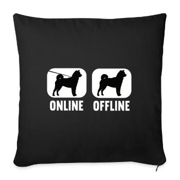 Online Offline Shiba Inu Shiba Owner Shiba - Sofa pillowcase 17,3'' x 17,3'' (45 x 45 cm) - black - Front