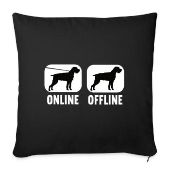Online Offline German Wirehaired Hunting Dog - Sofa pillowcase 17,3'' x 17,3'' (45 x 45 cm) - black - Front
