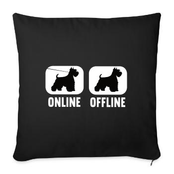 En ligne hors ligne Schnauzer Schnauzer géant Schnauzer Schnauzer - Housse de coussin décorative 45 x 45 cm - noir - Devant
