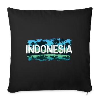 Indonesia - Sofa pillowcase 17,3'' x 17,3'' (45 x 45 cm) - black - Front
