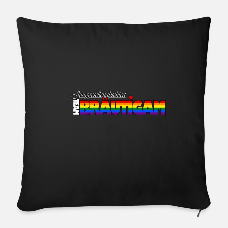 TEAM:BRÄUTIGAM (Pride-Version) - Sofakissenbezug 45 x 45 cm - Schwarz