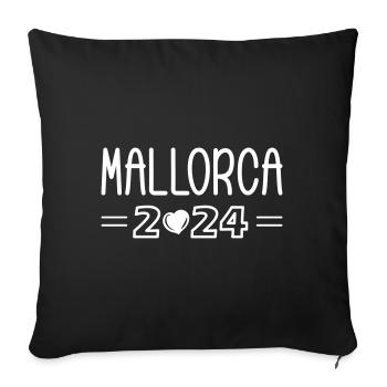 Mallorca 2024 Heart - Sofa pillowcase 17,3'' x 17,3'' (45 x 45 cm) - black - Front
