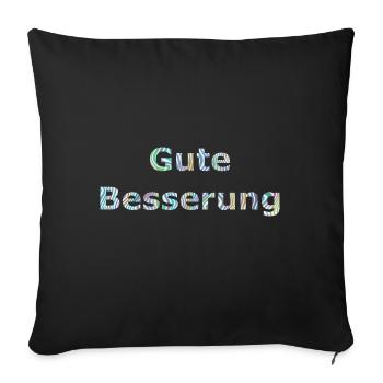 Gute Besserung - German for recovery - Sofa pillowcase 17,3'' x 17,3'' (45 x 45 cm) - black - Front