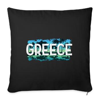 Greece - Sofa pillowcase 17,3'' x 17,3'' (45 x 45 cm) - black - Front