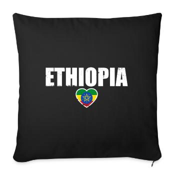 Ethiopia Ethiopia Ethiopian Flag Ethiopian - Sofa pillowcase 17,3'' x 17,3'' (45 x 45 cm) - black - Front