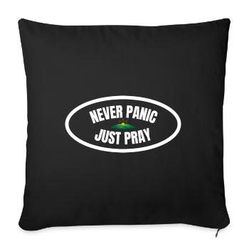 Ne paniquez jamais, priez simplement chrétien priez Cadeau - Housse de coussin décorative 45 x 45 cm - noir - Devant
