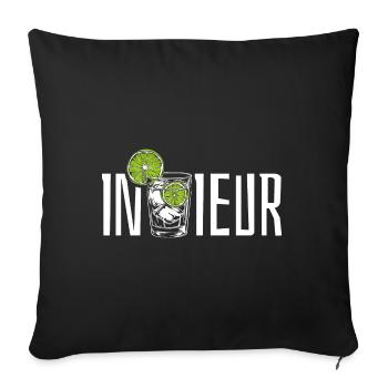 Gin Ingenieur - In Gin ieur - Wortspiel - Sofakissenbezug 45 x 45 cm - Schwarz - Vorne