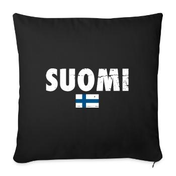 Suomi Finland Finnish flag Finn - Sofa pillowcase 17,3'' x 17,3'' (45 x 45 cm) - black - Front