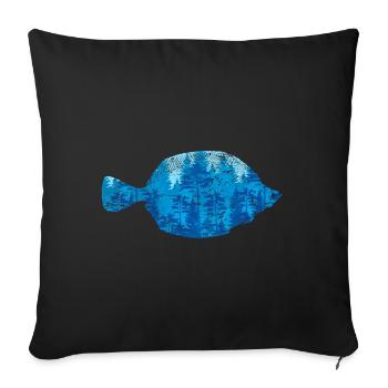 Amoureux de la nature créatures marines cadeau poisson - Housse de coussin décorative 45 x 45 cm - noir - Devant