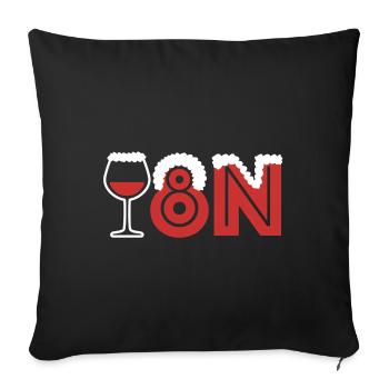 Weihnachten | Wein, Party, feiern, Geschenke - Sofakissenbezug 45 x 45 cm - Schwarz - Vorne