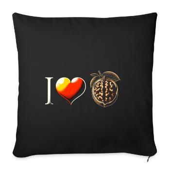 I love walnuts - Sofa pillowcase 17,3'' x 17,3'' (45 x 45 cm) - black - Front